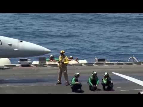 Taking off and landing on the USS George H.W. Bush Aircraft Carrier!