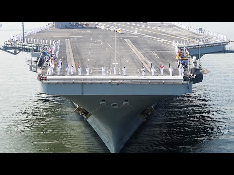 Gigantic USS Enterprise Aircraft Carrier Pass Through Egyptian Suez Canal