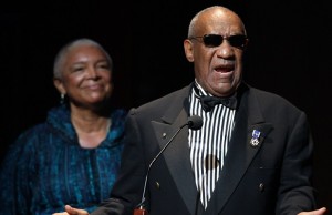 NEW YORK - JUNE 08: Bill Cosby and his wife Camille Cosby speak onstage at the Apollo Theater 75th Anniversary Gala at The Apollo Theater on June 8, 2009 in New York City. (Photo by Bryan Bedder/Getty Images)