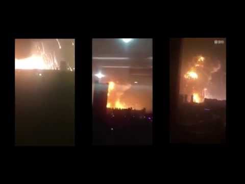 Tianjin, China Explosion Synced Up