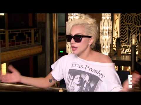 Lady Gaga interviewed by E! News on the AHS set