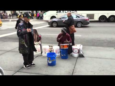 Crazy Dancing to a Street Musician in NYC !!