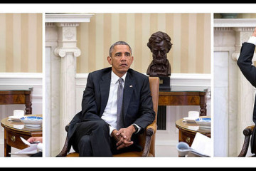 President Obama in the Oval Office During an Intelligence Briefing (by White House)