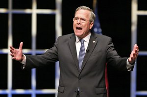 Republican presidential candidate Jeb Bush speaks during a presidential candidate forum at Regent University in Virginia Beach, Va., Friday, Oct. 23, 2015.