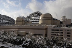 File - In this Jan. 26, 2012 file photo, Kansai Electric Power Co's Ohi nuclear power plant No. 3, right, and No. 4 reactors are seen in Ohi, Fukui prefecture, western Japan.