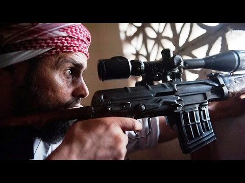 War report - A rebel sniper in Aleppo Syria Story - Syrian civil war news