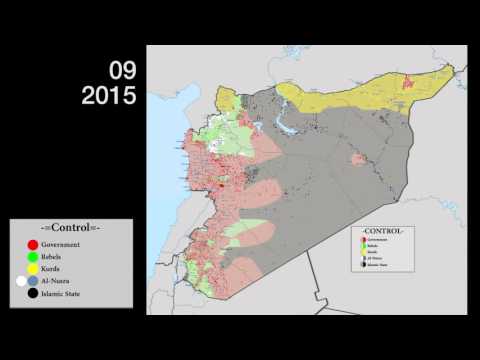 Syrian Civil War evolution - Feb 2015 to Feb 2016