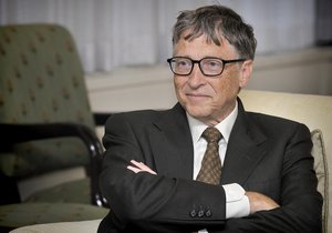 File - William (Bill) H. Gates, founder, technology advisor of Microsoft Corporation visits The Department of Energy on October 8, 2013.