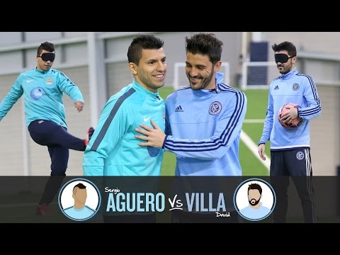 Blind Penalty Shoot-out | AGUERO v VILLA | Challenge 1