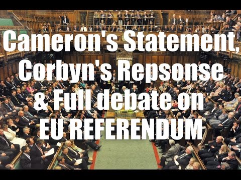 Cameron's Statement, Corbyn's response & full EU debate on Brexit