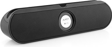 AUKEY Enceinte Bluetooth portable mains libres avec 2 Haut-parleurs intégrés de 5W et un support arrière (Noir)