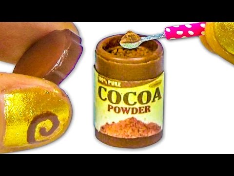 Miniature doll cocoa or chocolate powder plastic jar tutorial - Dollhouse DIY