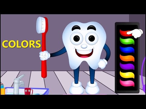 Learn Colors with Teeth Brush, Teach Colours, Baby Children Kids Learning Videos by Baby Rhymes