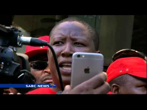 Julius Malema briefs the media after the ConCourt hearing