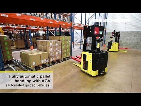 Automated Guided Vehicles (AGV) for fully-automated pallet transport, Fashion Logistics