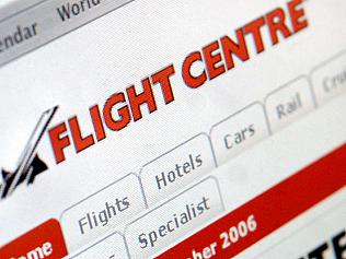 The Flight Centre logo is displayed on the company website in Sydney Oct 25, 2006 : PicJack/Atley /Bloomberg /News - companies travel online