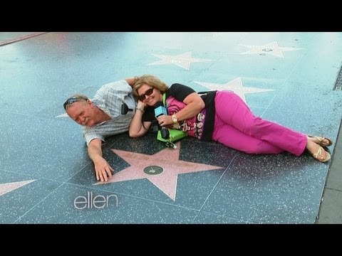 Ellen Surprises Walk of Fame Tourists