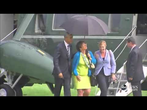 Humility; What happens when you're the president of the United States, it's raining...