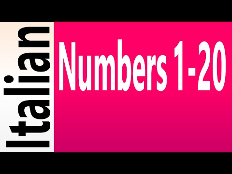 Italian Numbers 1-20