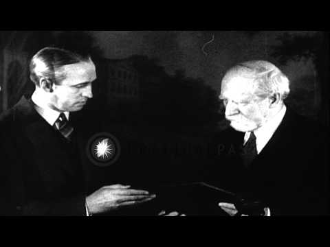 United States Chief Justice Charles Evans Hughes awarded by the National Conferen...HD Stock Footage