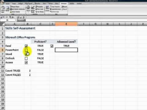 How to Add a Check Box Control to an Excel Form