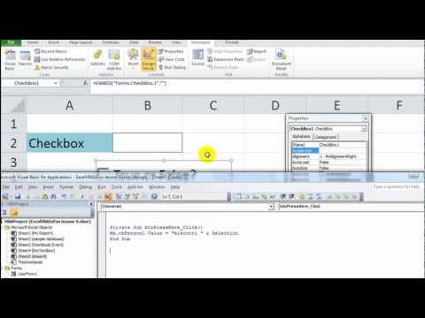 Excel VBA ActiveX Series #2 Checkbox, Changing cell value on click, and background color!