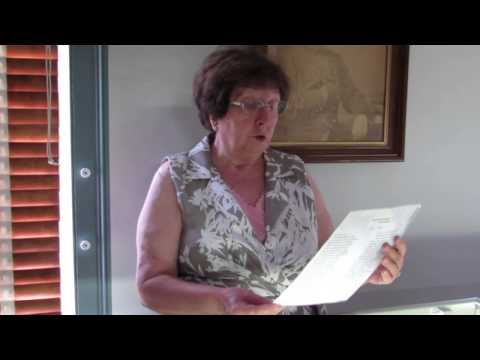 Shirley Thacker reading letter that was written to Lucy Webb Hayes