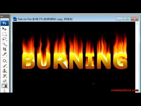 Adobe Photoshop tutorial: Text on fire