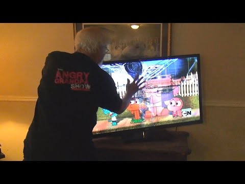 ANGRY GRANDPA SMASHES HDTV!