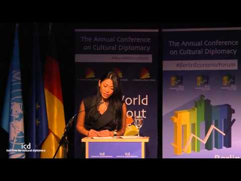 Anggun at the congress A World without Walls 2014 in Berlin (9th November 2014)