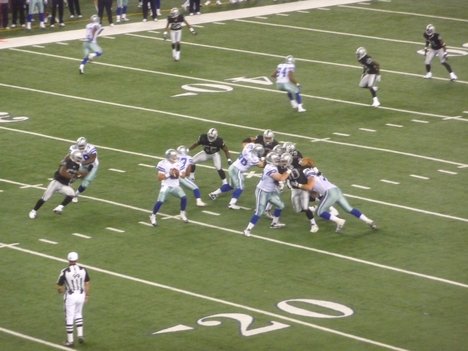 Dallas Cowboys/Oakland Raiders preseason game in 2010 at Cowboys Stadium,USA.