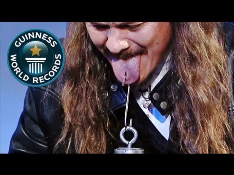 Heaviest weight lifted with the tongue - GWR Video of the week, 11th May 2011