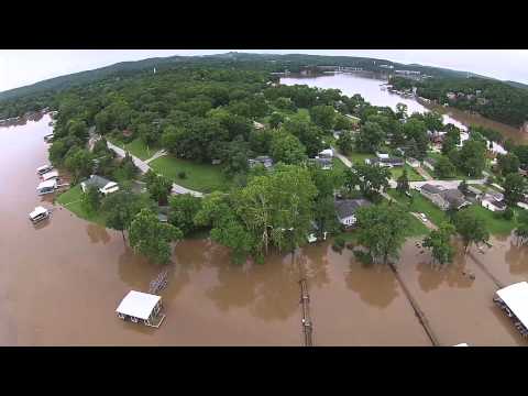 Lake of the Ozarks, from the air,  Flood 2015