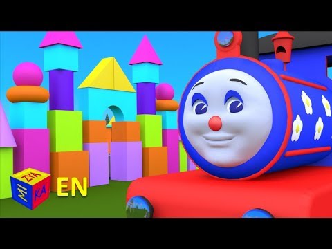 Shapes for kids children grade 1. Learn 3D shapes (geometric solids) with Choo-Choo train - part 2