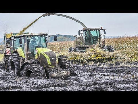 JOHN DEERE Tractors in the mud | Maishäckseln | Claas Jaguar | Fendt Traktoren