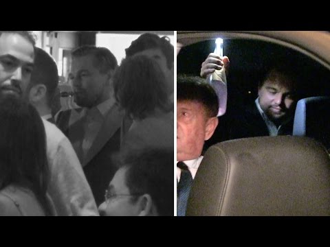 Leonardo DiCaprio Celebrates Oscar Win