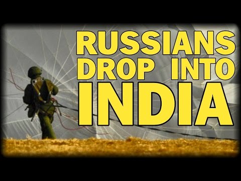 RUSSIAN PARATROOPERS DROP INTO INDIA