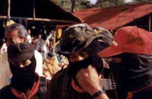 Three Zapatistas at the encounter