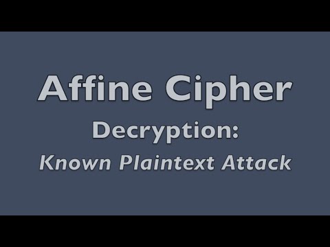 Affine Cipher - Decryption (Known Plaintext Attack)