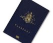 Australian passport, navy with gold detailing.