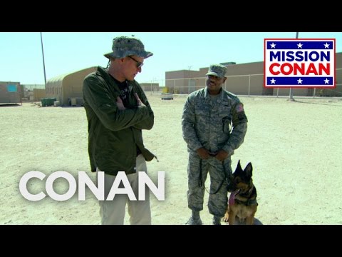 Conan Trains With The Military Working Dog Unit  - CONAN on TBS