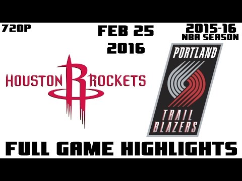 Houston Rockets vs Portland Trail Blazers - Full Game Highlights - FEB 25, 2016 | 2015-16 NBA SEASON