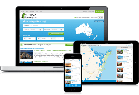 Stayz website and apps for desktop, tablet and mobile devices