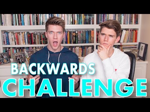 BACKWARDS WORD CHALLENGE Sibling Tag w/ Devan | Collins Key