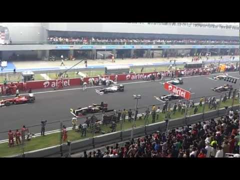 Indian Grand Prix F1 Natural Start Sound 2012 Formula one ( LOUD V8 ) HD