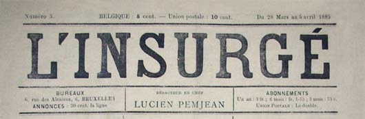 journal belge "L'Insurg" de 1885