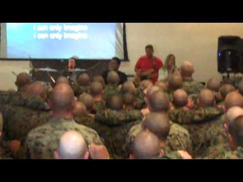 Singing I Can Only Imagine at the Marine Bootcamp