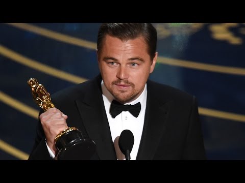 WATCH: Leonardo DiCaprio Wins For First Time at the Oscars, Talks Climate Change in Speech