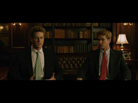 Larry Summers and the Winklevoss twins Scene from The Social Network