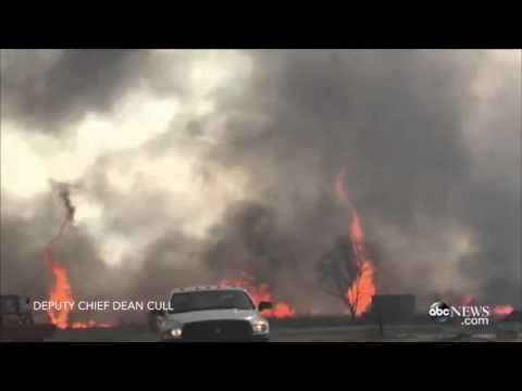 Fire Tornado Spins in Kansas City